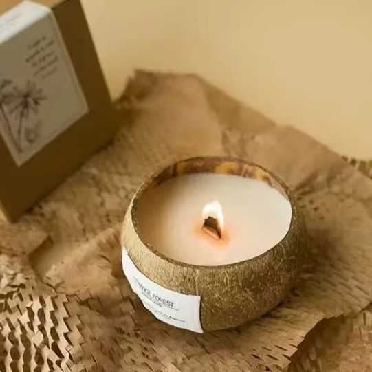 Candle Supplies Free Shipping - 天然ココナッツシェル香りのキャンドル、アロマセラピー植物エッセンシャルオイルキャンドル、インスタイルホームアンビエントデコレーションオーナメント
