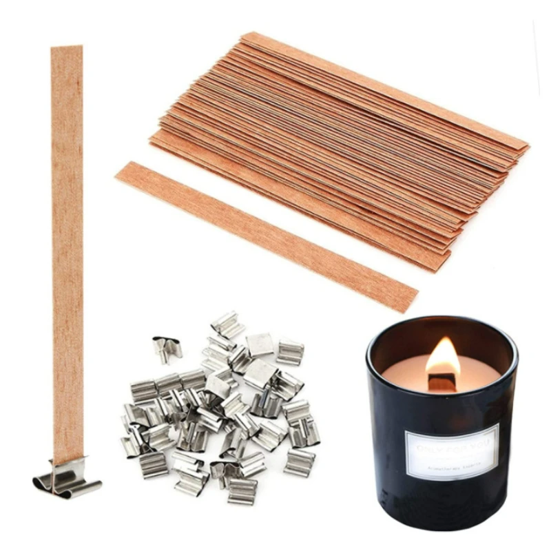 Candle Supplies Beeswax - 30 個の高品質木製キャンドル芯クリップベースクラフト籐パラフィン蜜蝋燃焼無煙芯キャンドル作成用品