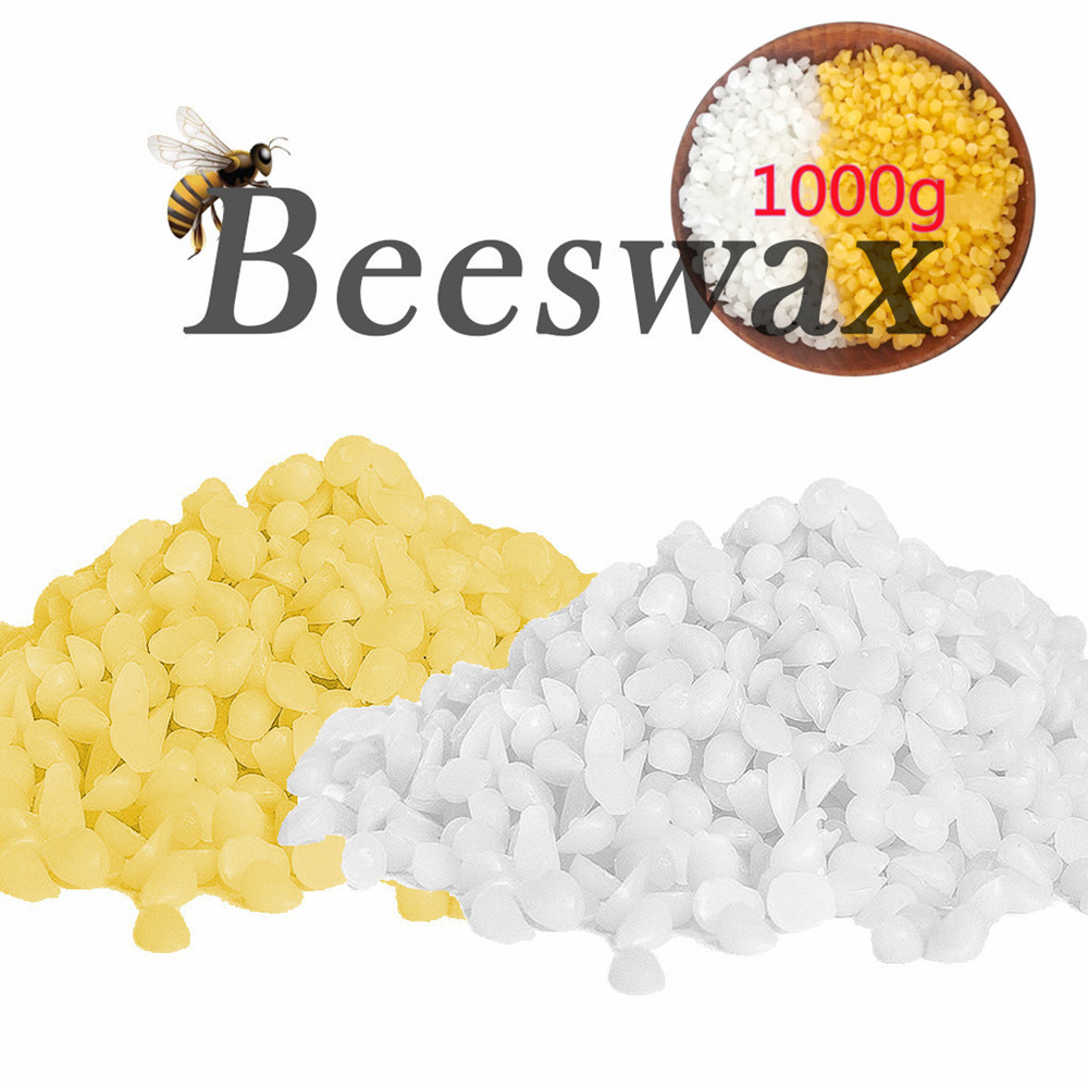 Candle Supplies Beeswax - 1000gピュアナチュラルミツロウ100％追加なし大豆ワックスDIY手作りギフトワックスキャンドル作り用品黄色と白のミツロウ