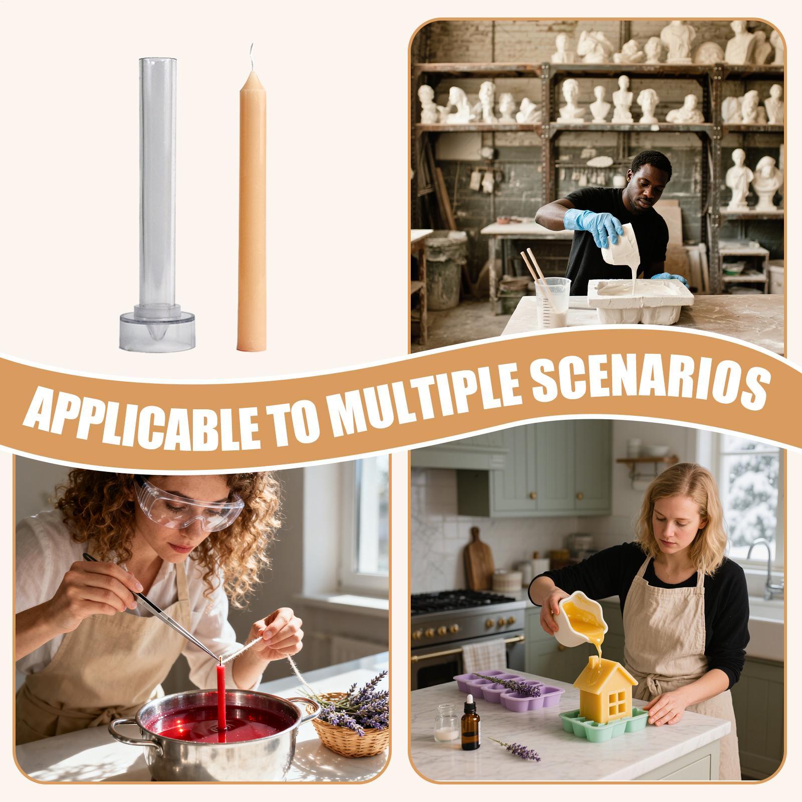 Candle Supplies Beeswax - キャンドル型 テーパー蜜蝋キャンドル作成型 クラフト用品 簡単に取り外せる クリスマス ハロウィン