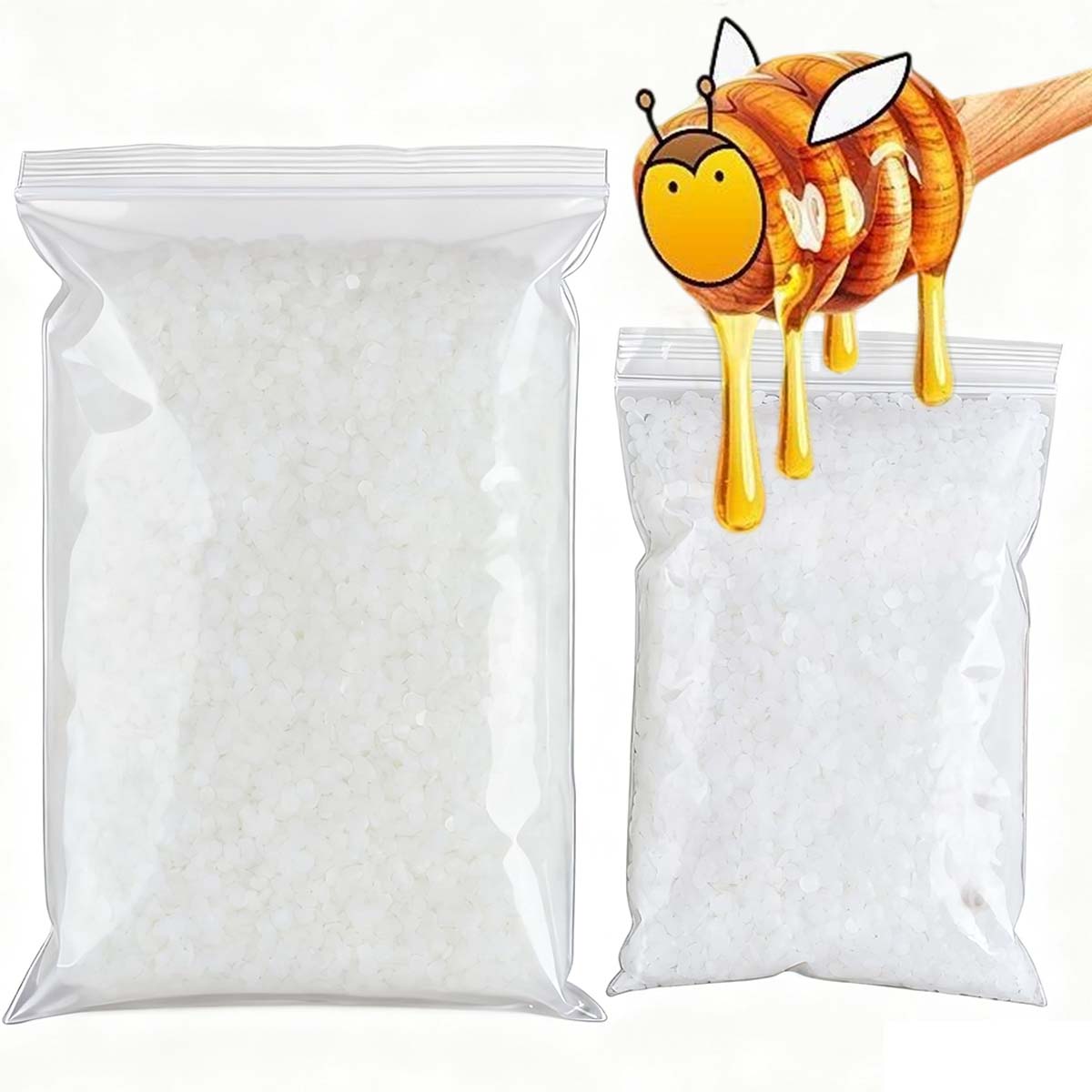 Candle Supplies Beeswax - 200g-1000g 白蜜蝋 純天然粒状 香り付きキャンドル材料 DIY 無煙芯材料