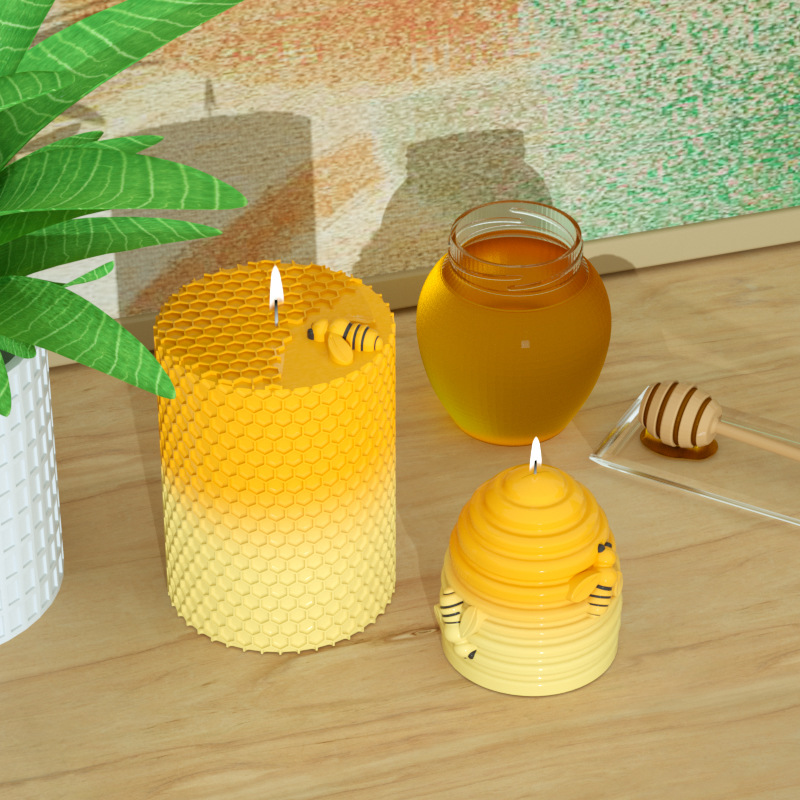 Candle Supplies Beeswax - 3dシリコンキャンドルモールド,ハニカム形状,キャンドル製造用品,自家製蜜蝋,クレヨンワックス,溶解性ハイブ