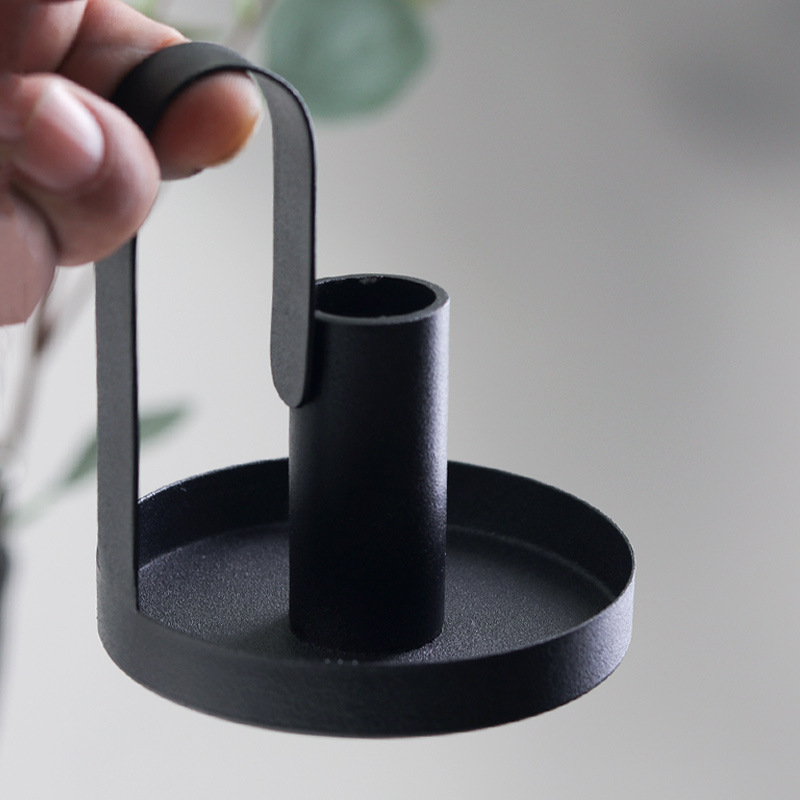 Candle Supply - クリスマスデコレーション用品 キャンドルホルダー装飾 メタル製クリエイティブハンドヘルドトレイ ワックスカップ ブラックキャンドルホルダー