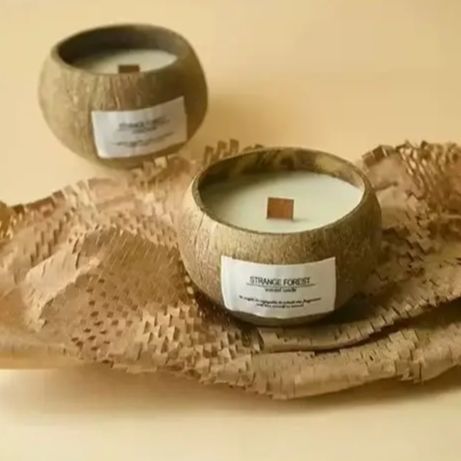 天然ココナッツシェル香りのキャンドル、アロマセラピー植物エッ - Candle Supplies Free Shipping のレビューと価格