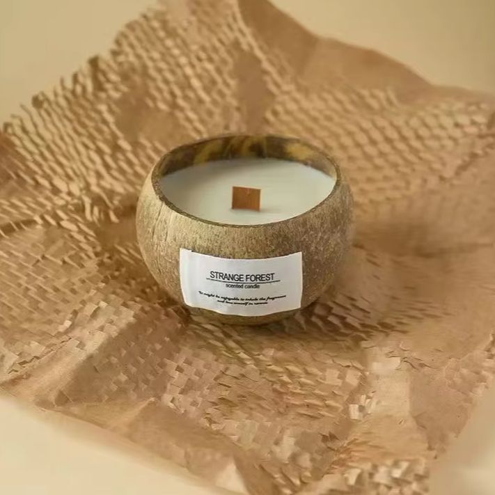 天然ココナッツシェル香りのキャンドル、アロマセラピー植物エッ - Candle Supplies Free Shipping のレビューと価格