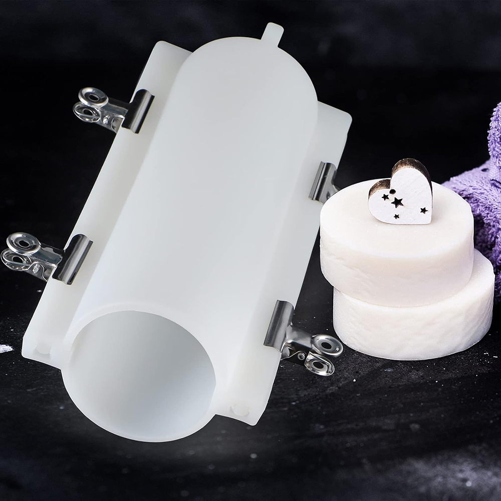 大きな円筒形石鹸型（クリップ付き）、1000mlシリコン製円 - Candle Supplies Storage のレビューと価格