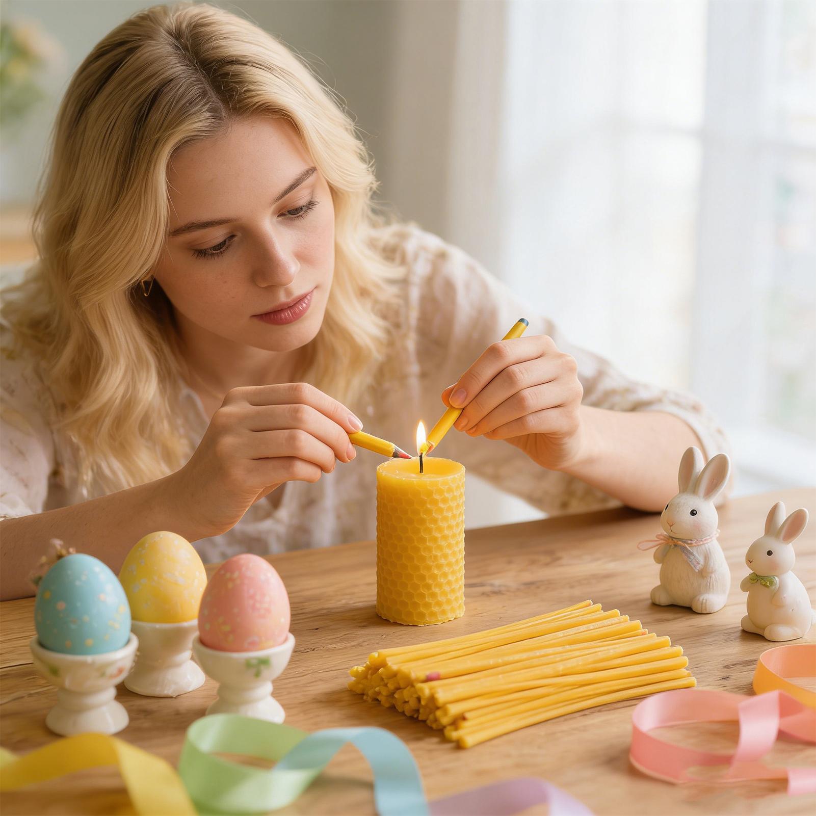 卵デコレーション用蜜蝋スティック120本 イースターアート用 - Candle Supplies Beeswax のレビューと価格