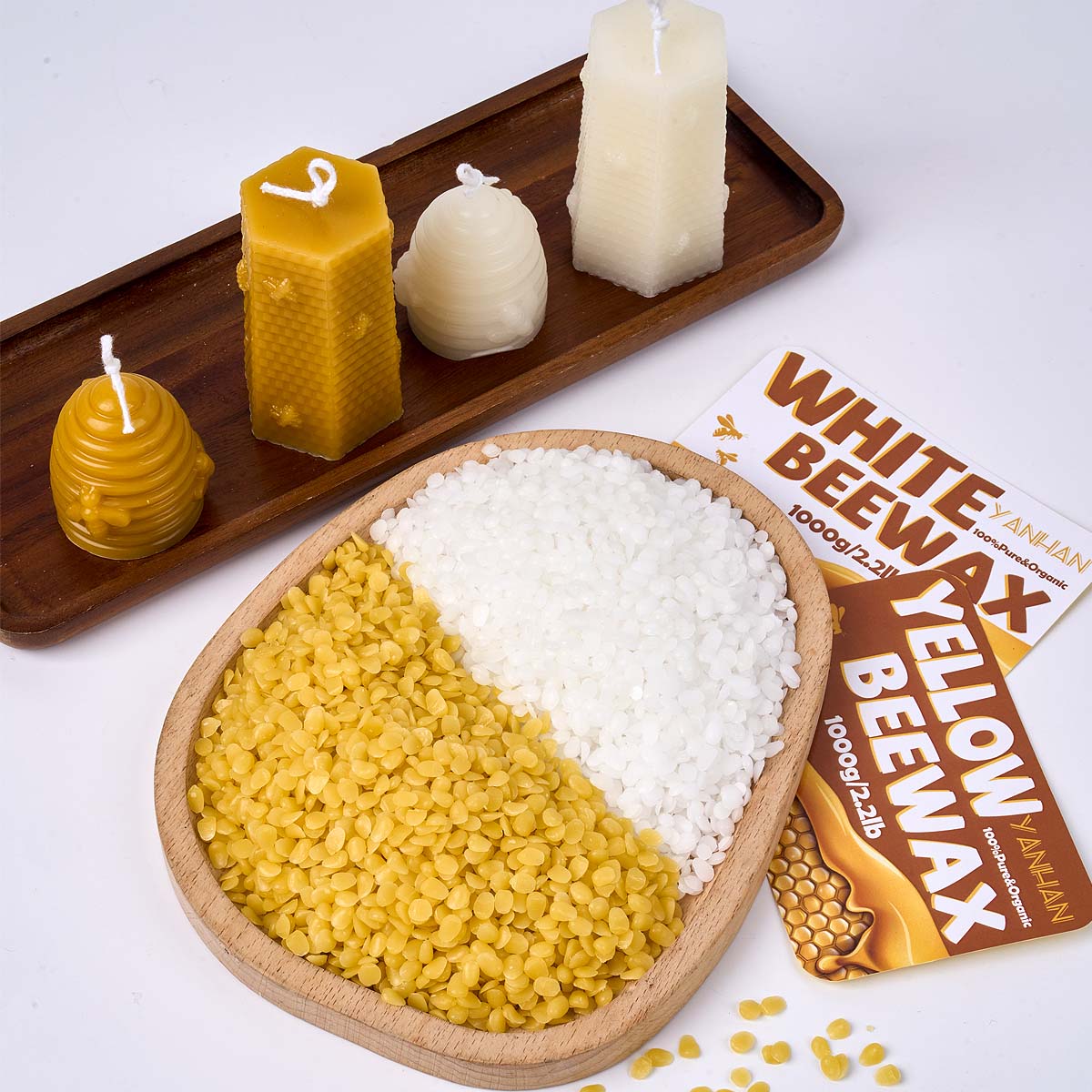 1000 グラム純粋な天然粒状白黄色蜜蝋 DIY 手作りギフ - Candle Supplies Beeswax のレビューと価格