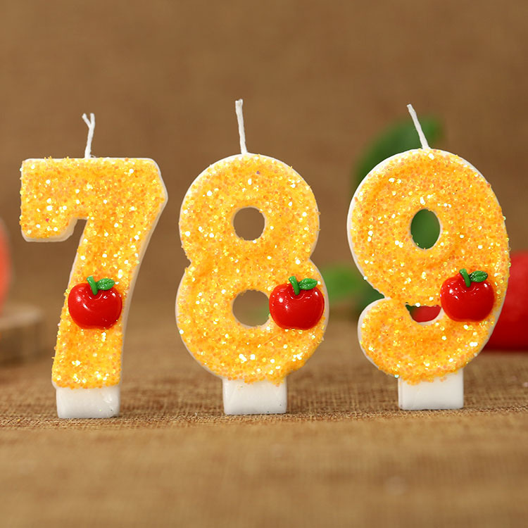 赤いリンゴの新鮮な黄色のデジタルバースデーキャンドル - パ - Candle Supplies Free Shipping のレビューと価格