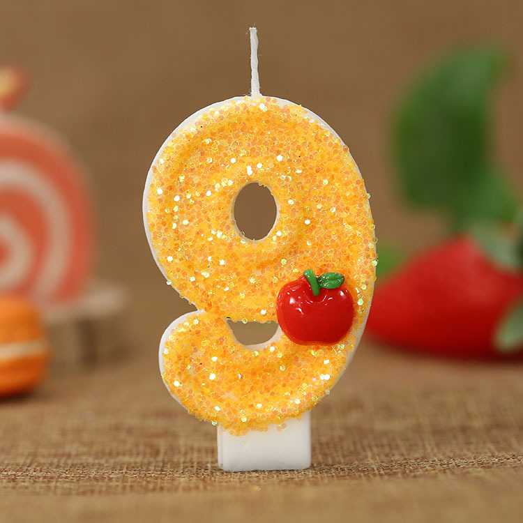 赤いリンゴの新鮮な黄色のデジタルバースデーキャンドル - パ - Candle Supplies Free Shipping のレビューと価格